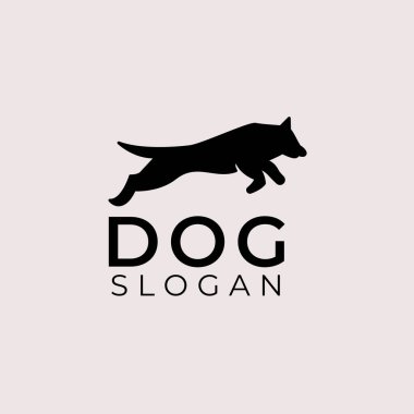 Basit siluet köpek logosu tasarımı