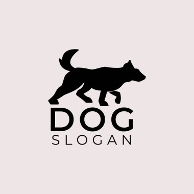 Basit siluet köpek logosu tasarımı