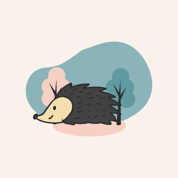 Tierischer Wald Niedlich Illustration Design — Stockvektor