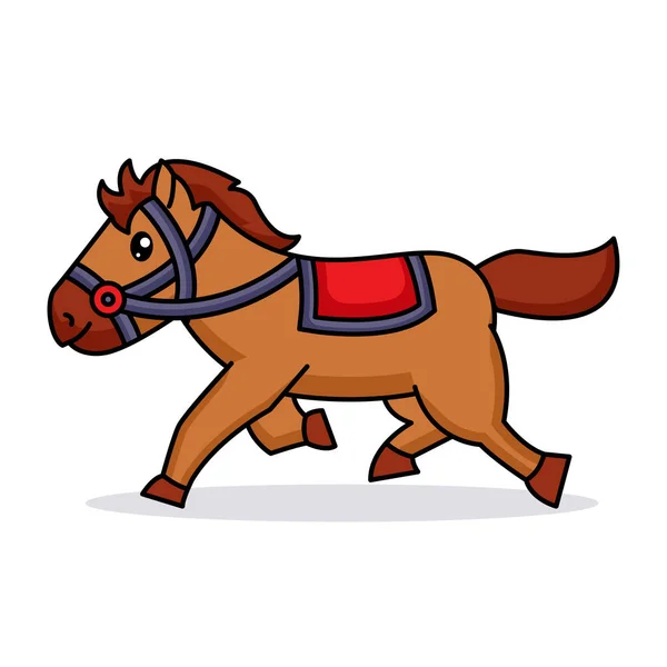 Cute Baby Racing Horse Logo Mascot — Stock Vector
