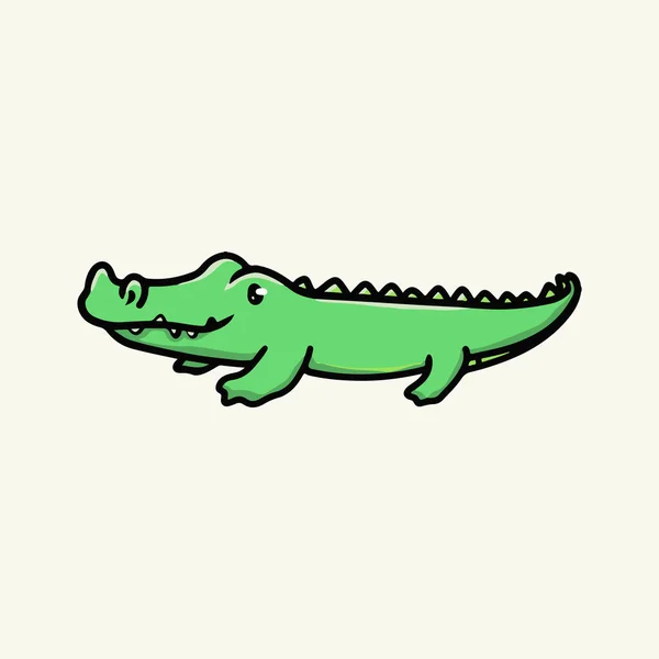 Ilustração Vetor Mascote Desenho Animado Crocodilo — Vetor de Stock