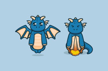 Şirin bebek ejderha maskot logosu dizaynı