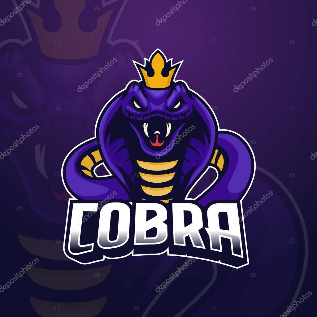 King cobra e-sport logo design emblem