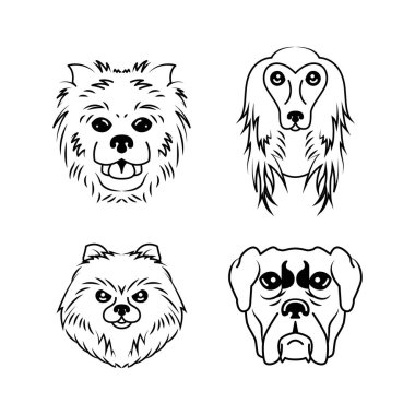 Köpek kafası logo tasarımı seti