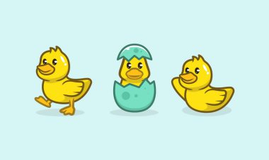 Şirin ördek maskotu dizaynı.