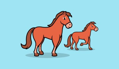 Şirin at maskotu tasarımı çizimleri.