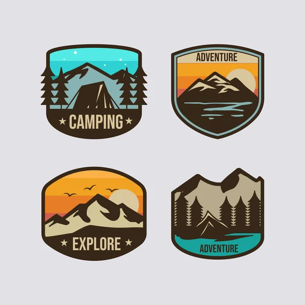 Retro Przygoda Camping Projekt Szablon Logo — Wektor stockowy