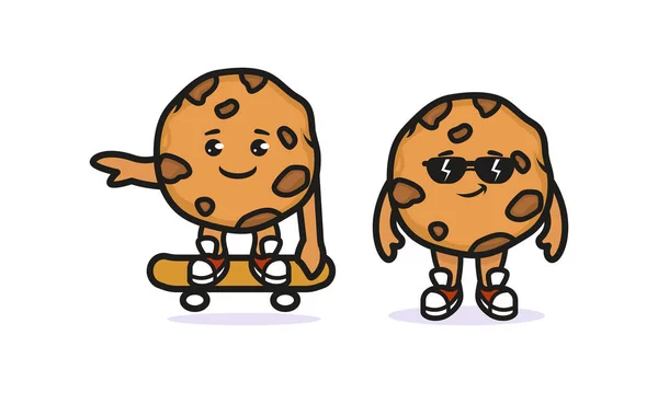 Set Dari Chocolate Chocolate Chips Mascot Design - Stok Vektor