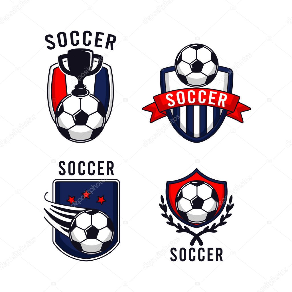 Simple soccer football logo design template