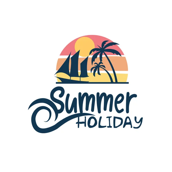 Einfache Sommer Logo Design Vorlage — Stockvektor