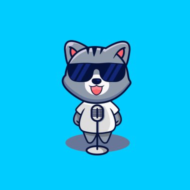 Şirin havalı kediler maskot tasarımı