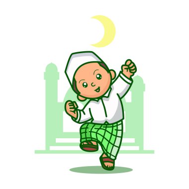 Tatlı Müslüman çocuk, Ramazan Kareem.