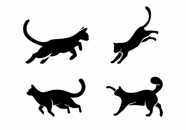 Plantilla Diseño Logo Gato Negro — Archivo Imágenes Vectoriales