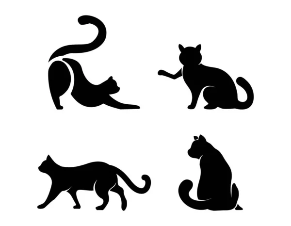 Plantilla Diseño Logo Gato Negro — Archivo Imágenes Vectoriales