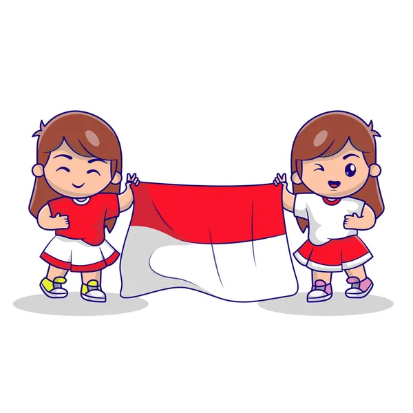 8月17日印度尼西亚独立日吉祥物 — 图库矢量图片