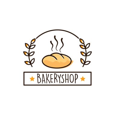 Simple hand drawn bakery logo cliparts