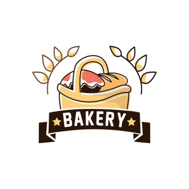 Simple hand drawn bakery logo cliparts