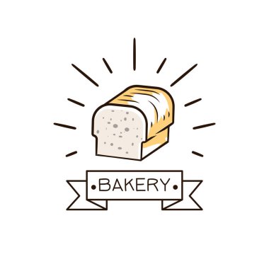Simple hand drawn bakery logo cliparts