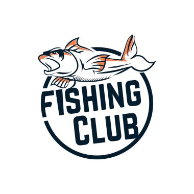 Vintage retro fishing logo template