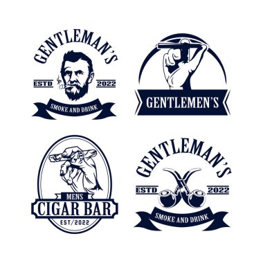 Vintage monochrome gentleman logo for cricut