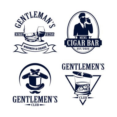 Vintage monochrome gentleman logo for cricut