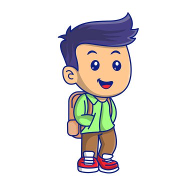 Cute kid back to school clipart