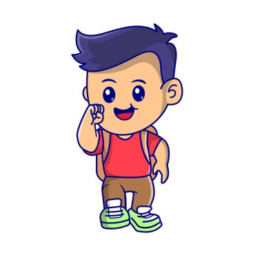 Cute kid back to school clipart
