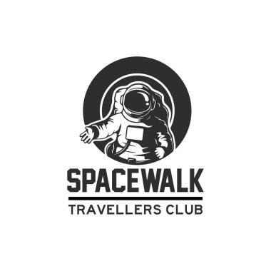 Retro vintage space astronaut logo badge design