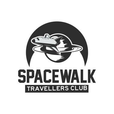 Retro vintage space astronaut logo badge design