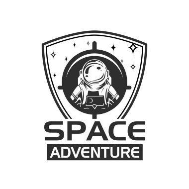 Retro vintage space astronaut logo badge design