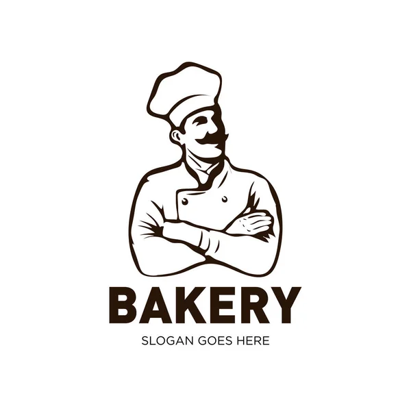 Simple Hand Drawn Bakery Logo Cliparts — Vetor de Stock