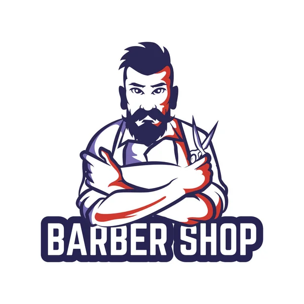 Retro Vintage Barber Shop Logo Badge — Stock Vector
