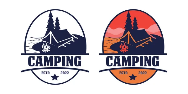 Retro Vintage Camping Adventure Logo Template — Wektor stockowy