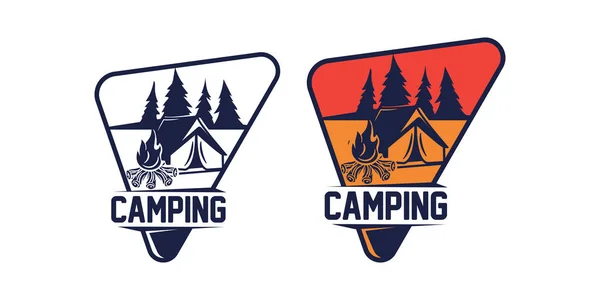 Retro Vintage Camping Adventure Logo Template — Image vectorielle