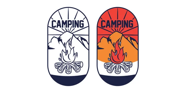 Retro Vintage Camping Adventure Logo Template — Wektor stockowy