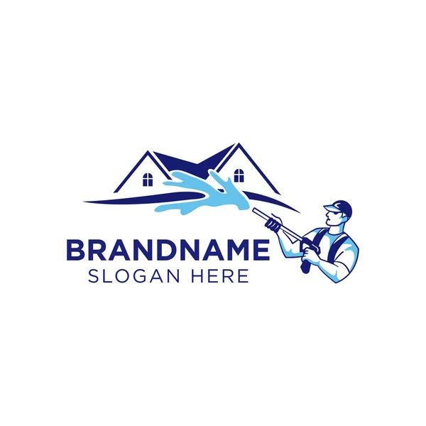 Professional pressure washing house logo design