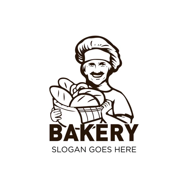 Simple Hand Drawn Bakery Logo Cliparts Stok Vektor Bebas Royalti