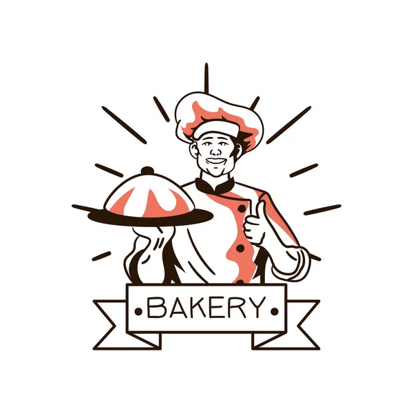 Simple Hand Drawn Bakery Logo Cliparts Stok Vektor