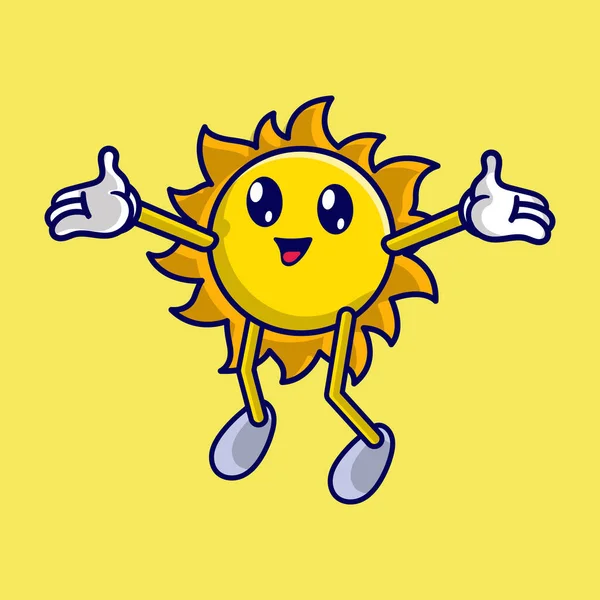 Cute Sun Cartoon Happy Face Stok Ilustrasi Bebas Royalti