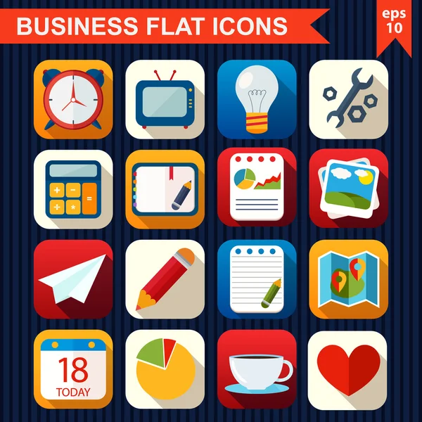 Flat icons for Web and Mobile App — Stock Vector