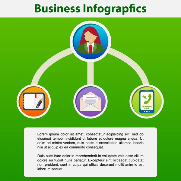 Business infografica design piatto — Vettoriale Stock