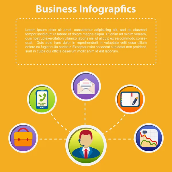 Business infographic platt design — Stock vektor