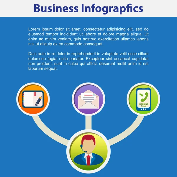 Business infografica design piatto — Vettoriale Stock