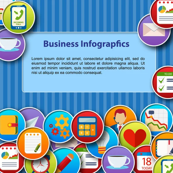 Business infografica design piatto — Vettoriale Stock