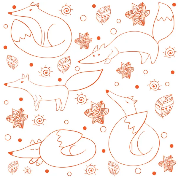 karikatür komik mutlu fox seamless modeli