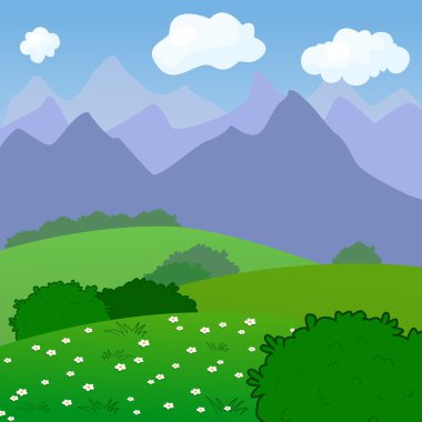 kırsal peyzaj alanları ve tepeler vektör çizim