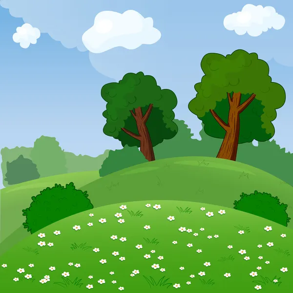 kırsal peyzaj alanları ve tepeler vektör çizim