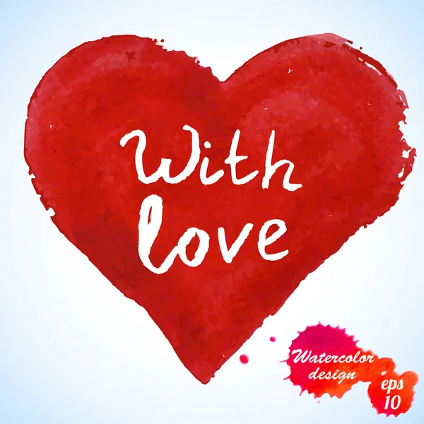 Aquarell Herz auf weißem Hintergrund isoliert. Urlaub Valentinstag card.hand Malerei - Vektor — Stockvektor