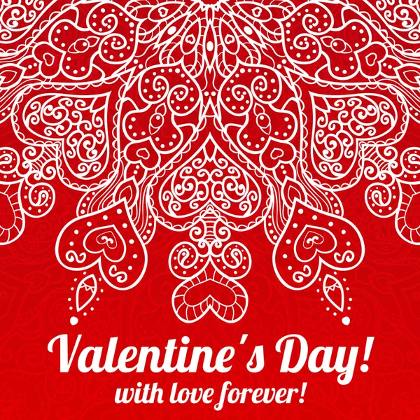 Вектор День Святого Валентина кружева приветствие декоративный фон — стоковый вектор