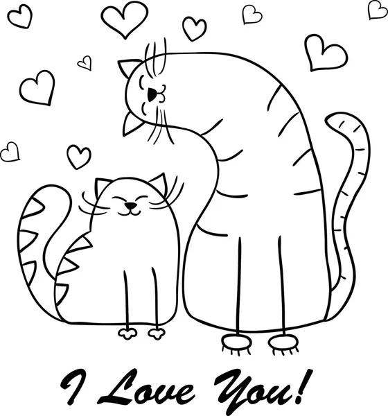 komik karikatür kedi siluet tasarımınız için